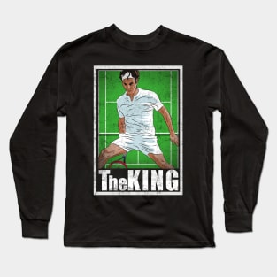 Federer Tennis Player Hero Vintage The King Long Sleeve T-Shirt